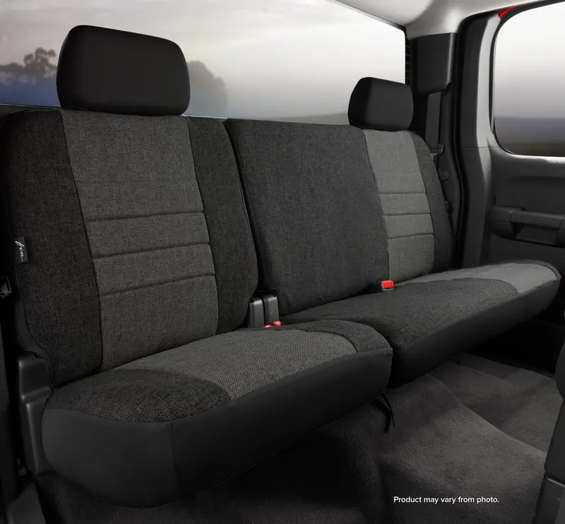 Fia Oe32-19 Charc Custom Tweed Seat Covers – Charcoal, 60/40 Split Design With Adjustable Headrests 1