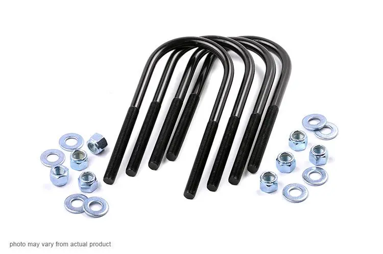 Rough Country 7643 Black E-Coated Round U-Bolts — 9/16" Diameter, 3.25" X 10.50", Corrosion-Resistant, Qty 4 1